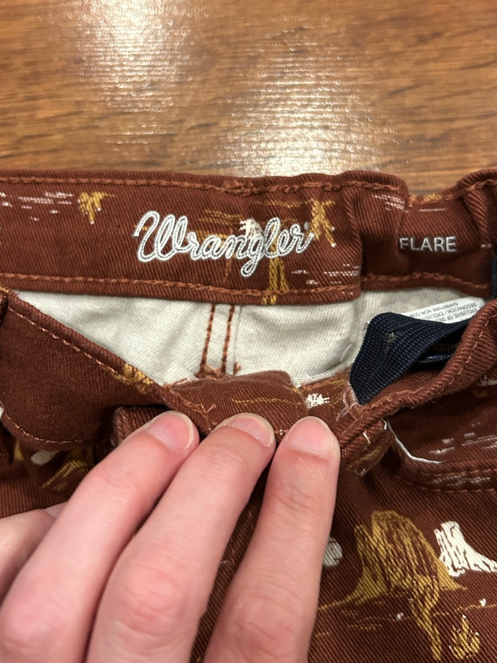 Wrangler Girls Desert Print Flare Jeans Size 8 Adjustable Waist Southwestern - Picture 4 of 9